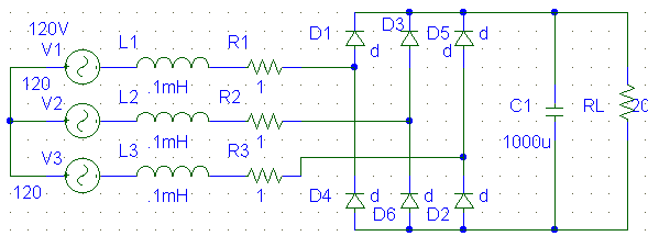 three phase bridge rectifier