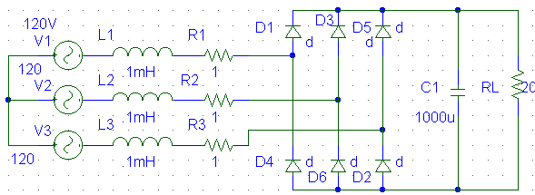 3 phase rectifier waveform